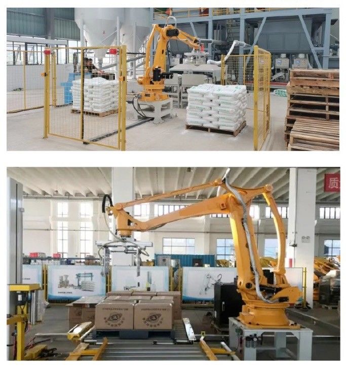 Robot sản xuất nhựa công nghiệp với máy cầm túi cho túi cát túi xi măng túi bột