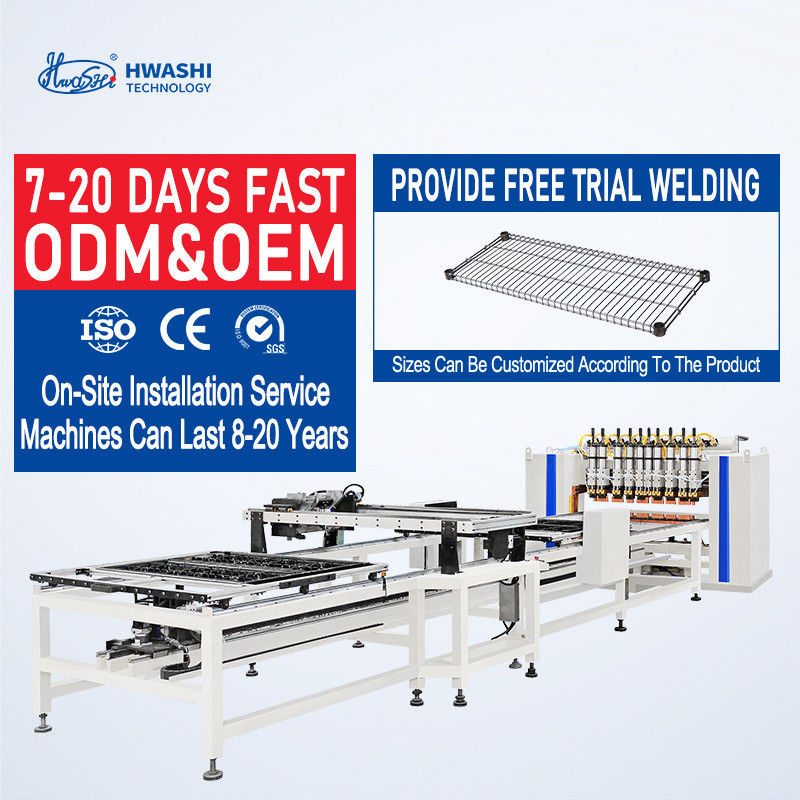 Máy hàn điểm lưới dây Hwashi cấp thương mại Hệ thống hàn 12 điểm cho kệ lưu trữ bền