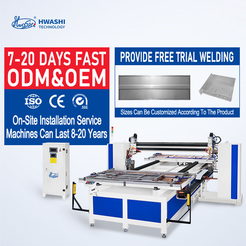 Máy hàn điểm lưới thép tự động Hwashi với 6-16 đầu hàn điều khiển độc lập, Hệ thống điều khiển dựa trên PLC và Nguồn điện biến tần IGBT