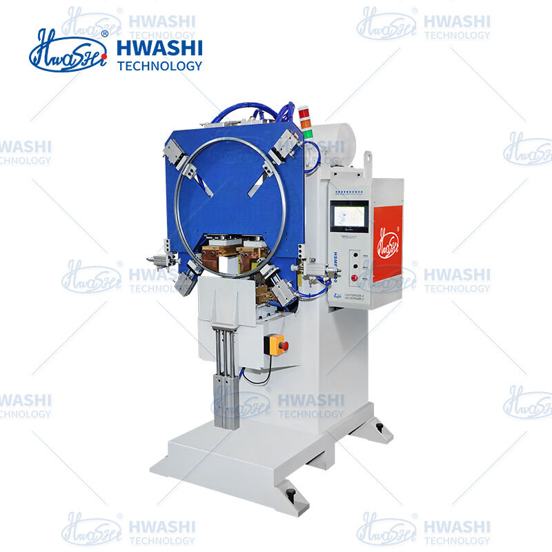 Máy hàn điểm hai đầu Hwashi MFDC cho các kẹp khóa vòng sợi.